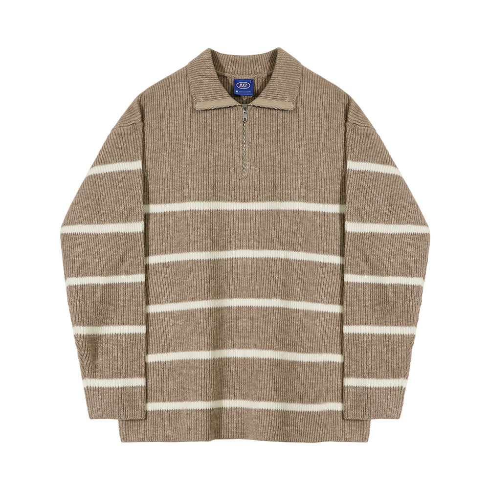 Lapel Quarter-Zip Sweater