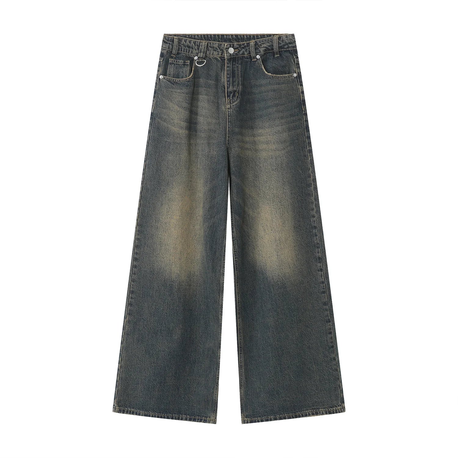 【Anyone more】Greek Washing Denim Wide Pants S045a822d98e141e3b02c122885e5c