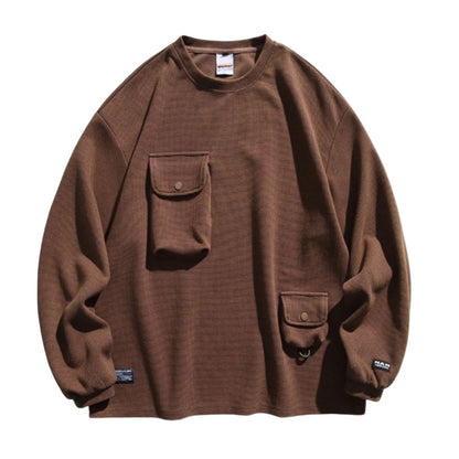 Cozara Pocket Crew Neck Sweatshirt