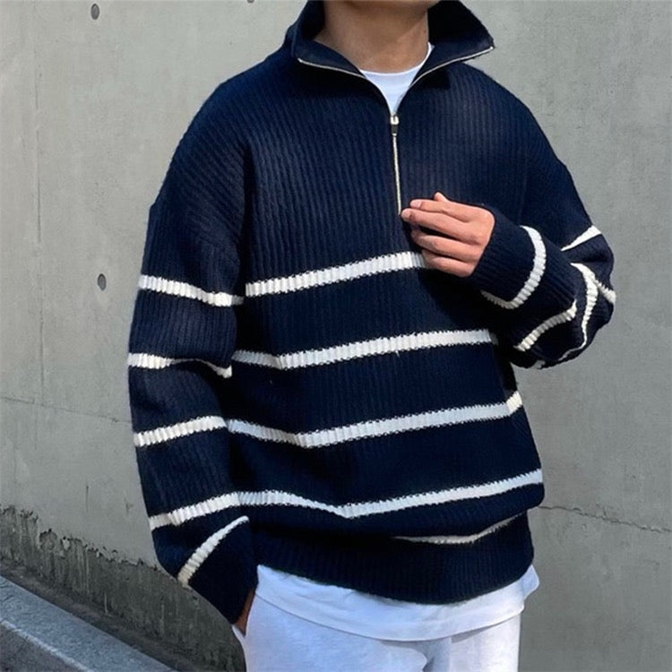 Lapel Quarter-Zip Sweater